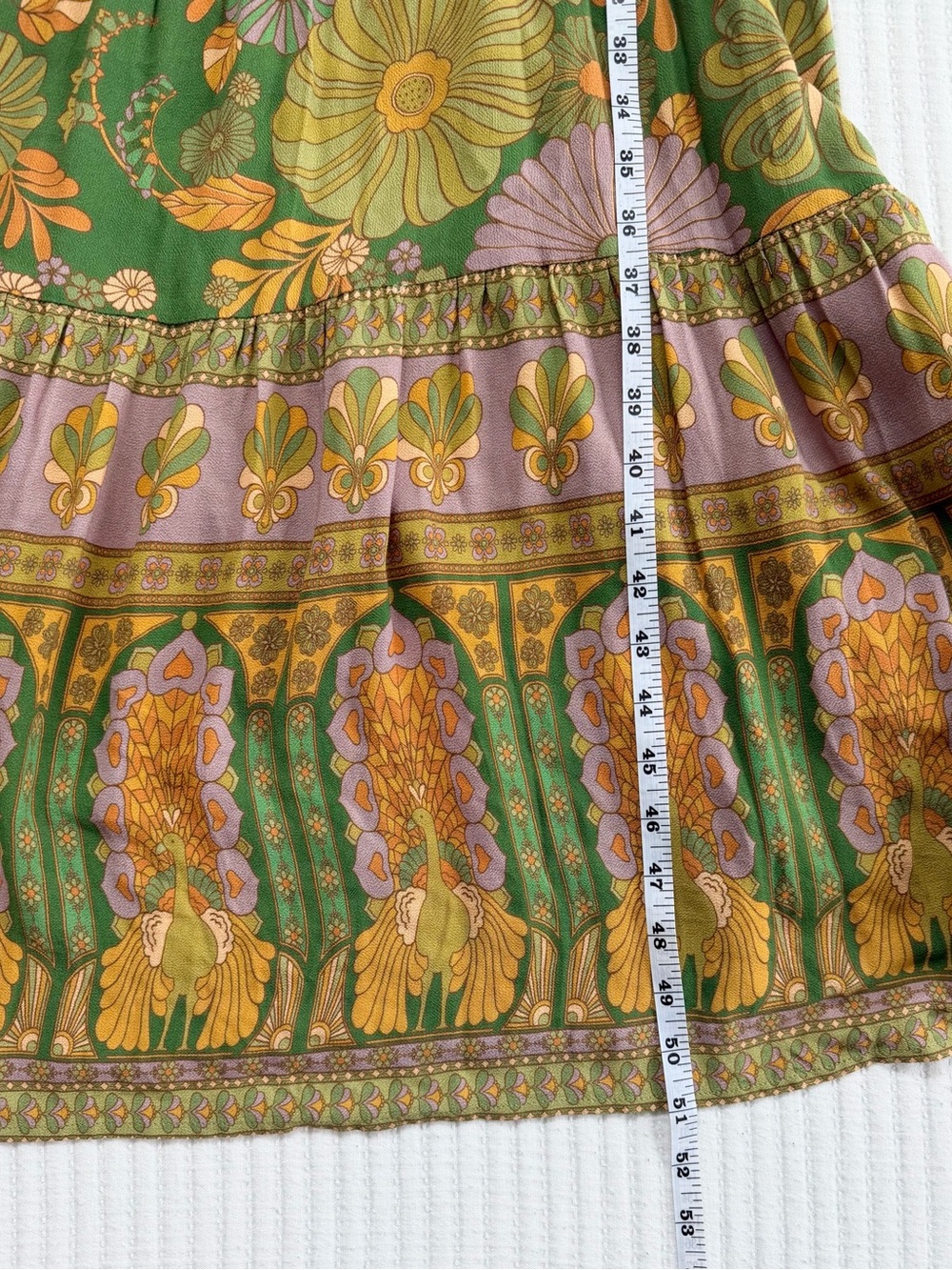 Nine Lives Bazaar Nirvana Collection Peacock & Floral Print Midi Dress - Picture 9 of 10